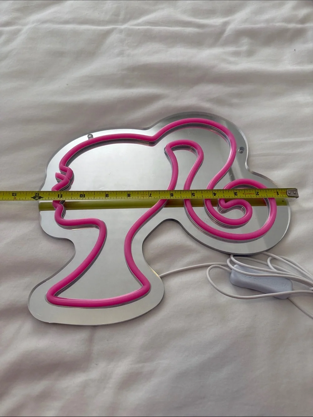 Barbie Pink Neon Silhouette Wall Mirror Light